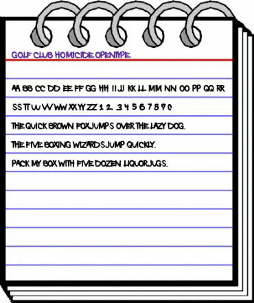 Golf Club Homicide Regular animated font preview Golf Club Homicide Regular animated font preview