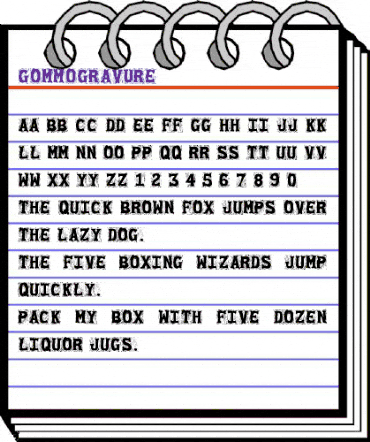 Gommogravure Regular animated font preview Gommogravure Regular animated font preview