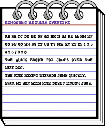 Gomoku Rg Regular animated font preview