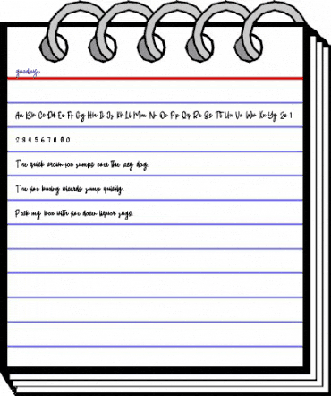 goodbye Script animated font preview