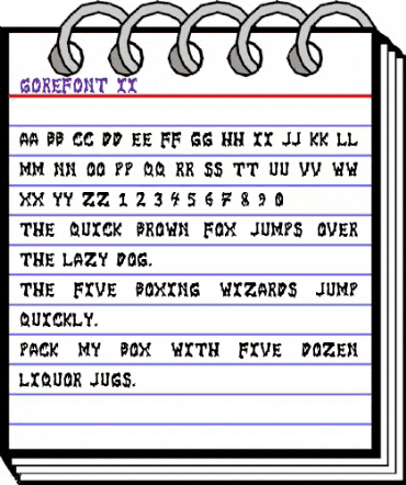 GoreFont II animated font preview