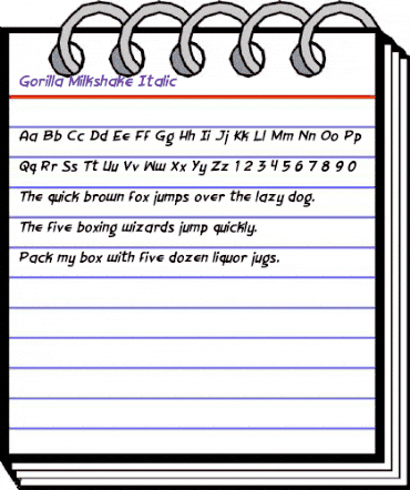 Gorilla Milkshake Italic animated font preview Gorilla Milkshake Italic animated font preview