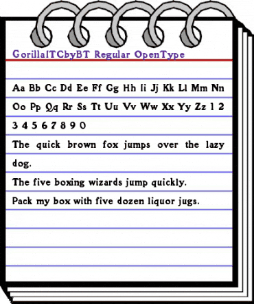 ITC Gorilla Regular animated font preview