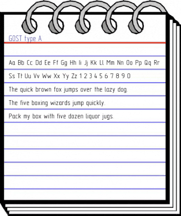 GOST type A Regular animated font preview