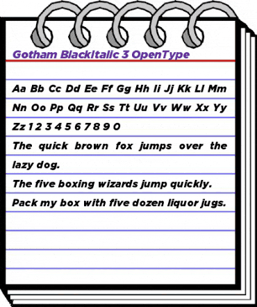 Gotham Italic animated font preview