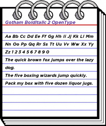 Gotham Italic animated font preview Gotham Italic animated font preview