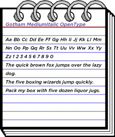 Gotham MediumItalic animated font preview Gotham MediumItalic animated font preview