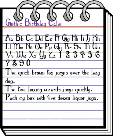 Gothic Birthday Cake Regular animated font preview Gothic Birthday Cake Regular animated font preview