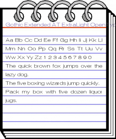 Gothic Extended AT ExtraLight Regular animated font preview Gothic Extended AT ExtraLight Regular animated font preview