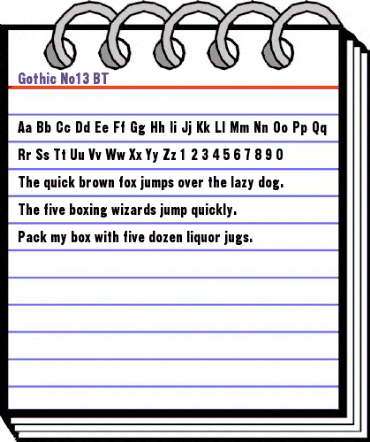 GothicNo13 BT Regular animated font preview