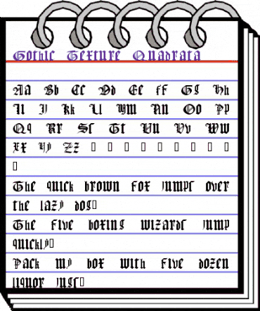 Gothic Texture Quadrata Regular animated font preview Gothic Texture Quadrata Regular animated font preview