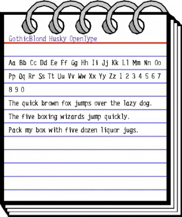 GothicBlond Husky animated font preview