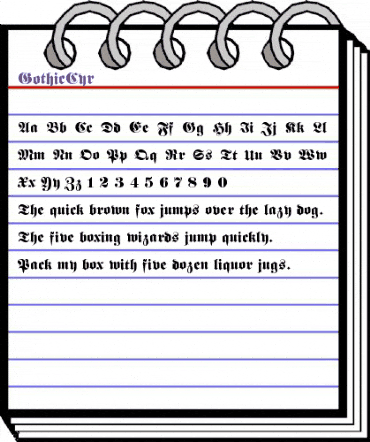 GothicCyr Regular animated font preview