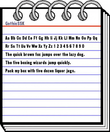 GothicSSK Regular animated font preview