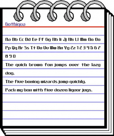Gothiqua Regular animated font preview Gothiqua Regular animated font preview