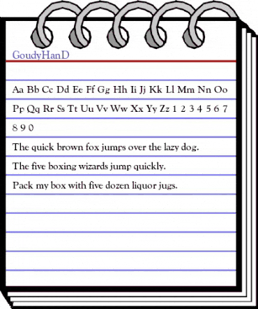 GoudyHanD Regular animated font preview