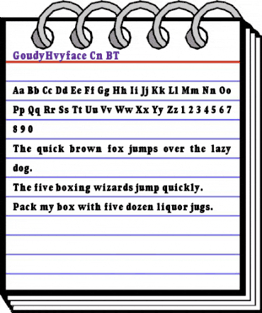 GoudyHvyface Cn BT Regular animated font preview