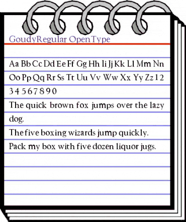 Goudy Regular animated font preview