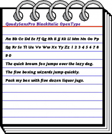 ITC Goudy Sans Pro Black Italic animated font preview