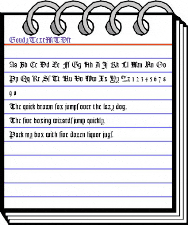 GoudyTextMTDfr Roman animated font preview