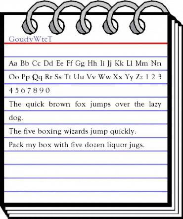 GoudyWtcT Regular animated font preview
