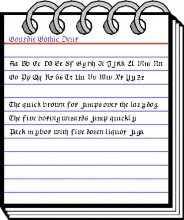 Gourdie Gothic Deux Regular animated font preview