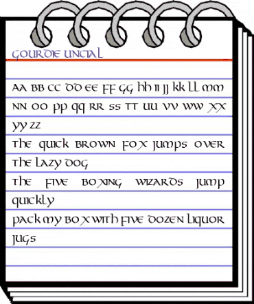 Gourdie Uncial Regular animated font preview