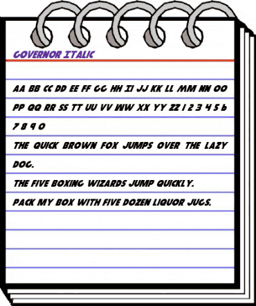 Governor Italic Italic animated font preview Governor Italic Italic animated font preview