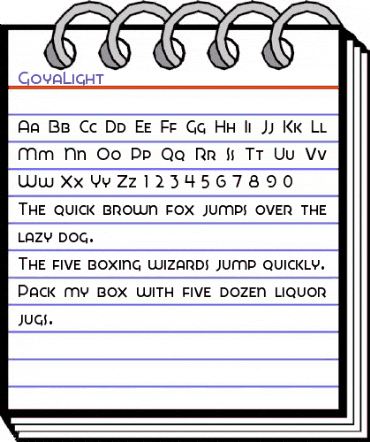 GoyaLight Regular animated font preview GoyaLight Regular animated font preview