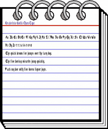 Grabstein Gotik Regular animated font preview