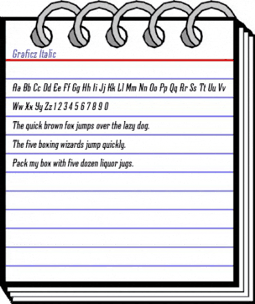 Graficz Italic animated font preview Graficz Italic animated font preview