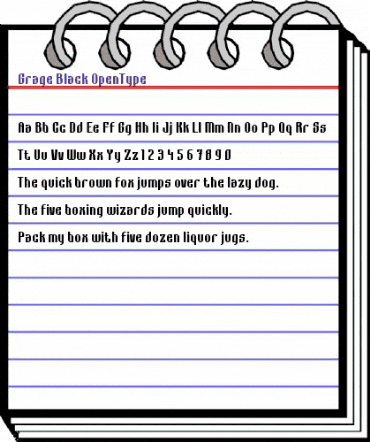 Grage Black Regular animated font preview