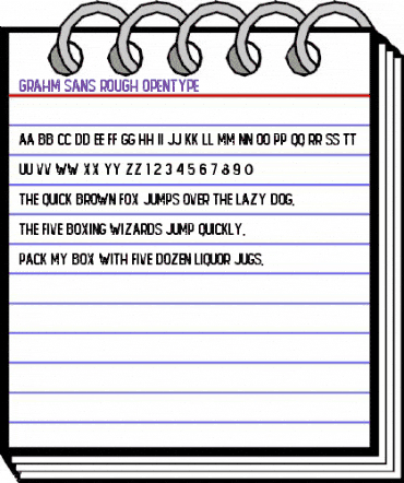 GRAHM Sans Rough Regular animated font preview