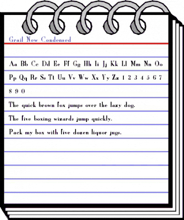 Grail New Condensed Regular animated font preview Grail New Condensed Regular animated font preview