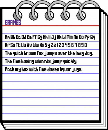 GRAMES Regular animated font preview