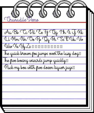 Granadile Demo Regular animated font preview