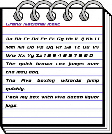 Grand National Italic Italic animated font preview Grand National Italic Italic animated font preview