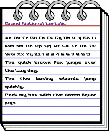 Grand National Leftalic Italic animated font preview Grand National Leftalic Italic animated font preview