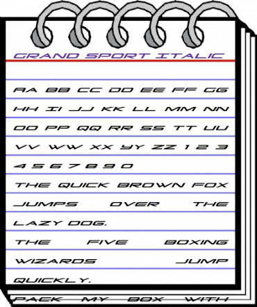 Grand Sport Italic Italic animated font preview