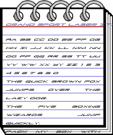 Grand Sport Laser Italic Italic animated font preview Grand Sport Laser Italic Italic animated font preview