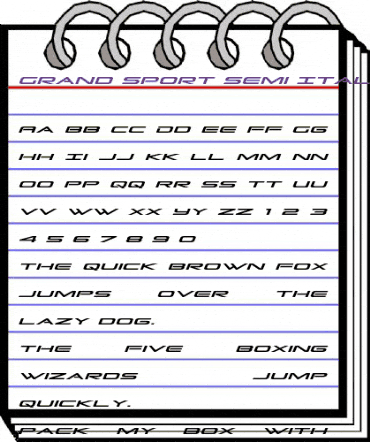 Grand Sport Semi-Italic Semi-Italic animated font preview Grand Sport Semi-Italic Semi-Italic animated font preview