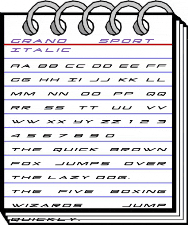Grand Sport Title Italic Italic animated font preview