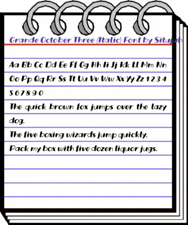 Grande October Three Italic animated font preview Grande October Three Italic animated font preview