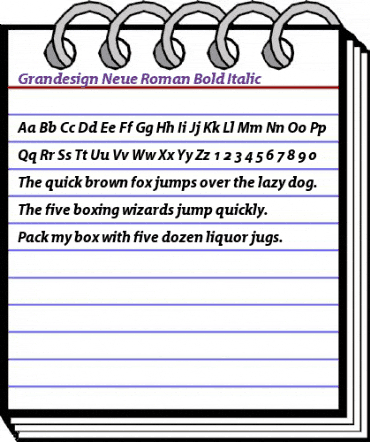 Grandesign Neue Roman Bold Italic animated font preview Grandesign Neue Roman Bold Italic animated font preview