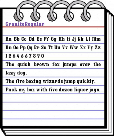 GraniteRegular Regular animated font preview