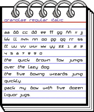 Granolae Regular Italic animated font preview Granolae Regular Italic animated font preview