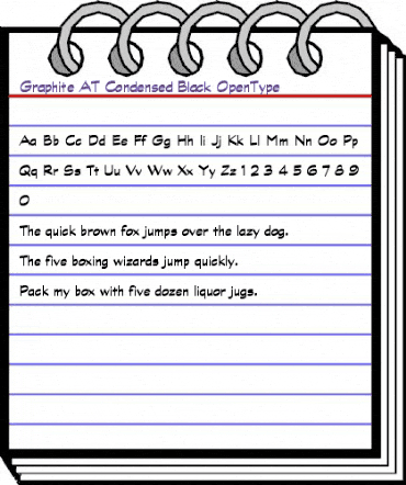 Graphite AT Condensed Black Regular animated font preview