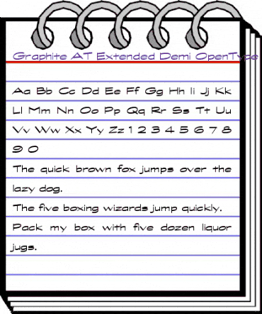 Graphite AT Extended Demi Regular animated font preview