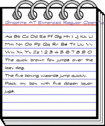Graphite AT Extended Regular Regular animated font preview