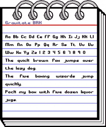 Gravitate BRK Normal animated font preview Gravitate BRK Normal animated font preview